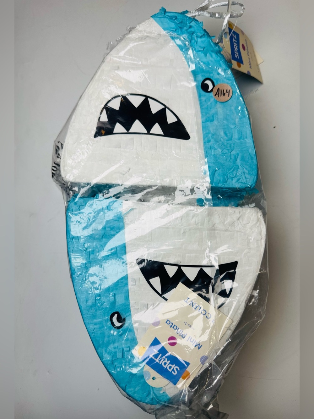 Lot of 4 Spritz Mini Shark Piñatas Blue White Party Birthday Decorations